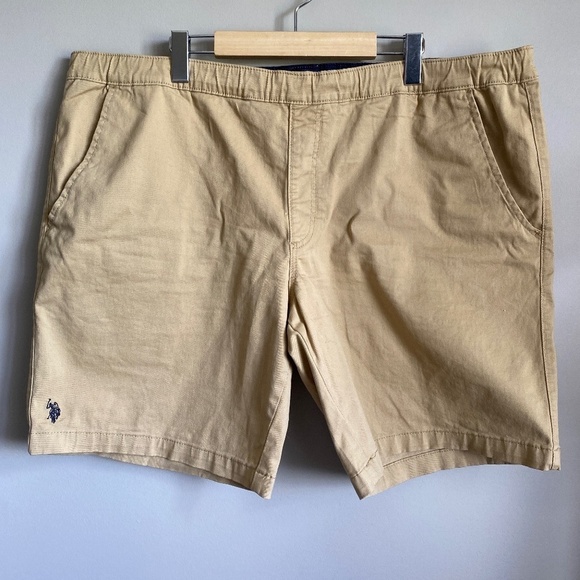 U.S. Polo Assn. Men's Beige/Tan Casual Walking Shorts Size 2XL Flat Front‎ - Picture 1 of 12